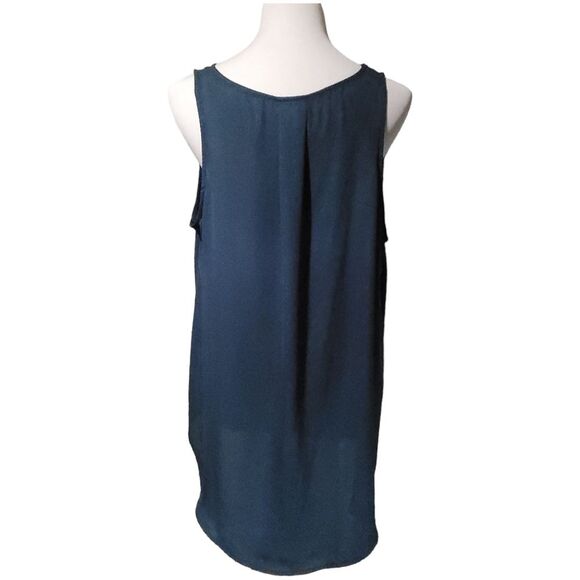 Torrid Blue Sleeveless Sheer V-Neck Tank Top Women's 1 - Picture 3 of 11